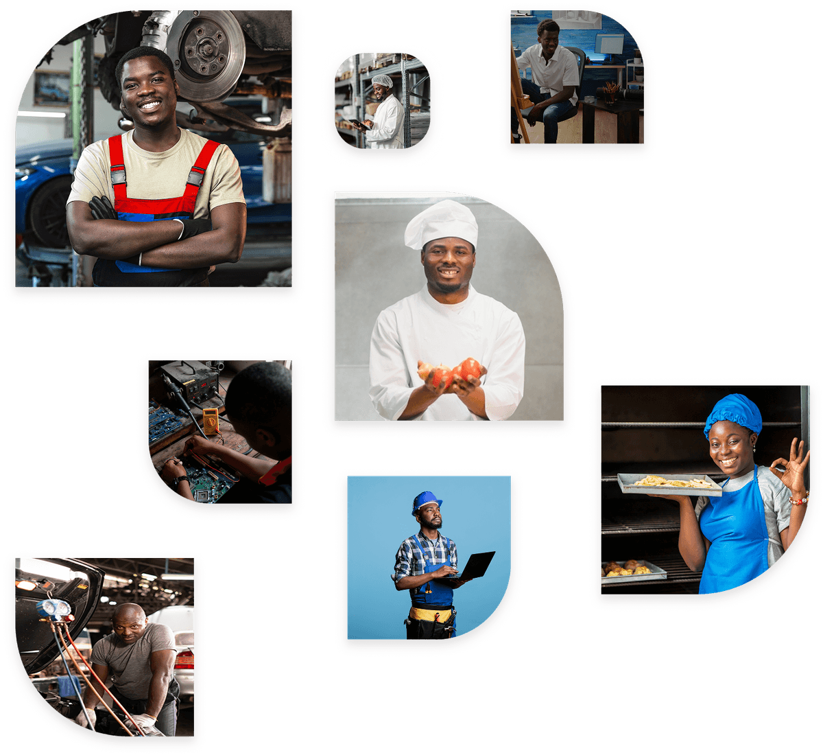 A collage of different service providers