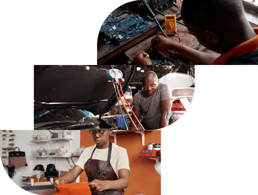 A collage of different service providers